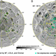 Diagram showing the location of ice on the lunar poles.